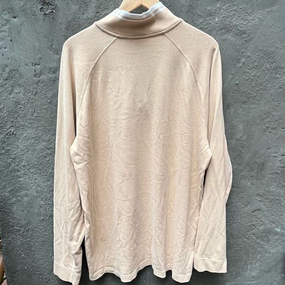 VINTAGE 2000 TIMBERLAND QUARTER ZIP MOCK NECK COTTON SWEATER TAN XL - Picture 8 of 9